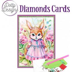 Dotty Designs Diamond Cards - Rabbit in dress