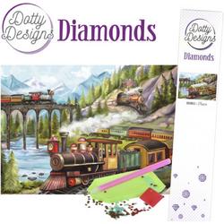 Dotty Designs Diamond Painting  - Trains - Ronde Steentjes