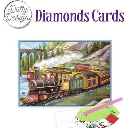 Dotty Design Diamond Painting Kaart Vintage Train