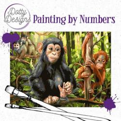 Dotty Designs Painting by Numbers - Monkeys