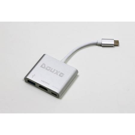 Douxe© USB 3.1 Type C hub naar HDMI Adapter (4K), 3.0 USB en USB Type C voor Apple MacBook, Apple MacBook Pro, Google Chromebook, Dell, Lenova, Lumia en LG met een USB 3.1 Type-C