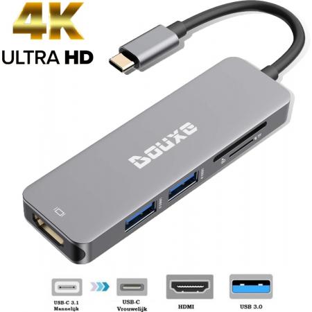 USB-C hub naar HDMI (4K/30hz), 3.0 USB en SD/TF Card Reader door Douxe©