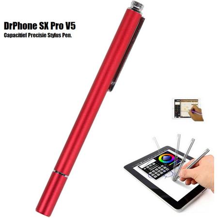 DrPhone - SX Pro V5 Premium Stylus Pen Precisie Disc Capacitief - Geschikt voor Smartphones en Tablets zoals Apple iPad Pro / iPhone / Samsung Tab etc - Scarlet Rood