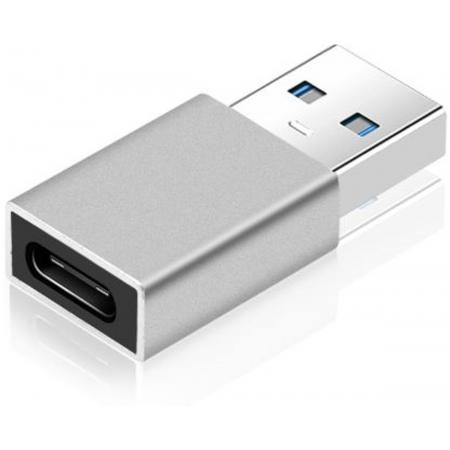 DrPhone C4 Mini USB 3.0 Male naar USB C Female Adapter - OTG – Tot 5 Gbit/s – Zilver
