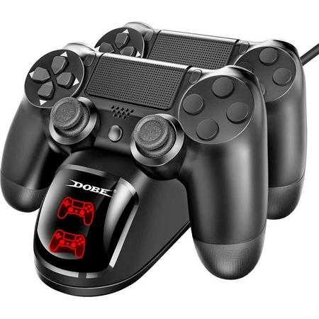 DrPhone DCD PS4 / PS4 Slim / PS4 Pro Dual Controller Laadstation - Dubbele Fast Oplader met LED-oplaadindicator