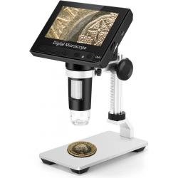 DrPhone DGM1 – Digitale Microscoop – 50X Tot 1000X Vergroting - 4,3 Inch LCD scherm – Verstelbare LED Licht – Zwart / Zilver