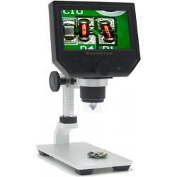 DrPhone DGM2 – Digitale Microscoop – 4.3 inch Scherm - 600X - 1080P met 3.6MP Camerasensor -  8 LED-lampjes – Metalen Standaard - Zwart