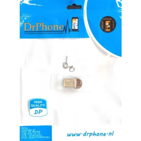 DrPhone DM Series 32GB USB naar Type-C – Mini USB-Stick – Geheugenopslag – Flashdrive – Metaal – Android Apparaat & Computer – Zilver