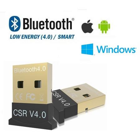 DrPhone Mini Bluetooth 4.0 USB Adapter Dongle - Ondersteunt BLE Geschikt voor o.a. Muis / Toetsenbord / Koptelefoon / Laptop / PC / Sluit o.a. een Apple keyboard op Windows etc  - Voor Windows Devices