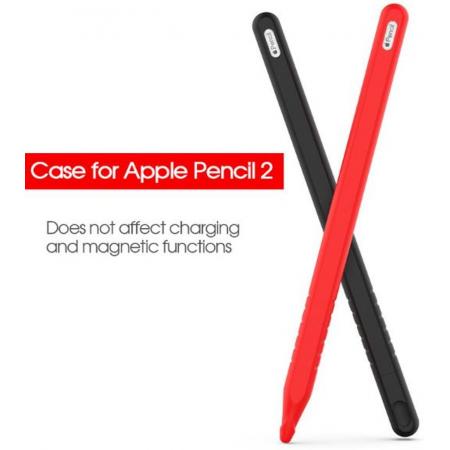 DrPhone P2 - Stylus Pencil Siliconen Case – Geschikt voor Apple Pencil 2 – Beschermhoes – Voor iPad Pro 12.9 2018 & iPad Pro 11 2018 – Ultra-Dun – Anti-Slip – Wit