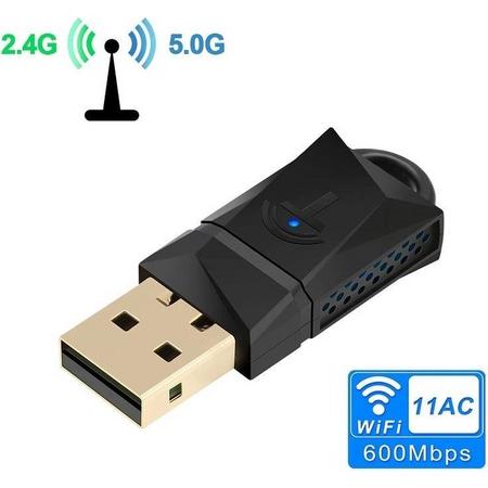 DrPhone TEK1 - 600Mbps AC Dual Band Wireless USB WIFI Adapter - WiFI Ethernet Ontvanger Dongle 2.4G / 5 Ghz - PC / Desktop / Windows / Mac / Linux