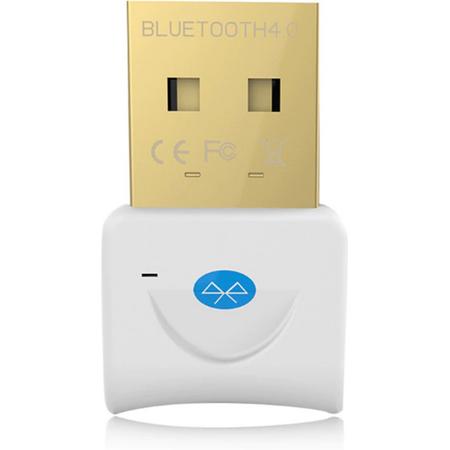 DrPhone V2 Premium Mini Bluetooth 4.0 USB Adapter Dongle - Ondersteunt BLE Geschikt voor o.a. Muis / Toetsenbord / Koptelefoon / Laptop / PC etc - Voor Windows - Wit - Inclusief NL Handleiding