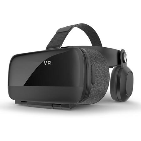 DrPhone VRZ5 - IMAX 3D Virtual Reality Bril - Ingebouwde Surround Sound VR Hoofdtelefoon Koptelefoon- IOS/Android - Best Geteste Luxe Versie - Eclipse Zwart