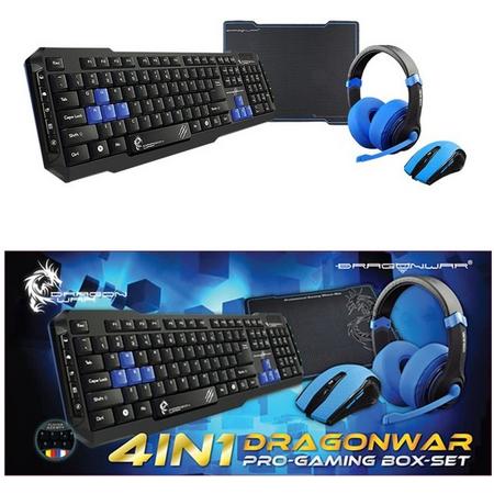 Dragonwar 4 in 1 Pro-Gaming Box-Set Azerty Blue Edition