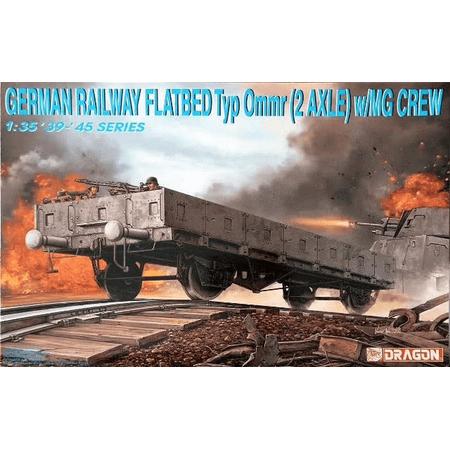 1:35 Dragon 6085 German Railway Flatbed Typ Ommr (2 Axle) w/MG Crew Plastic kit