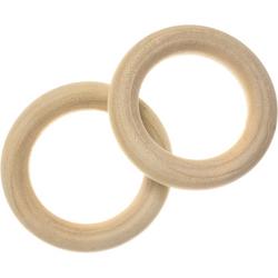 Blanke Houten Ring (40 x 7 mm, gat 25 mm) 15 stuks