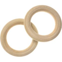 Blanke Houten Ring (50 x 8 mm, gat 35 mm) 10 stuks
