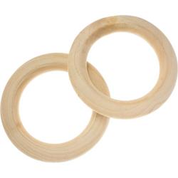 Blanke Houten Ring (58 x 9 mm, gat 41 mm) 10 stuks