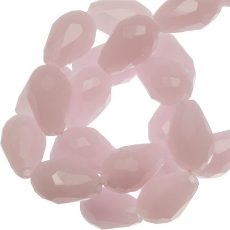 Facetkralen Druppel (5 x 7 mm) Soft Pink Shine (70 Stuks)
