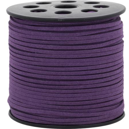 Faux Suede Veter (3 mm) Purple (90 Meter)