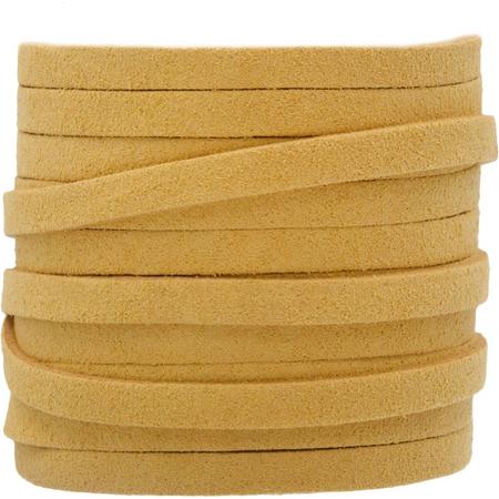 Faux Suede Veter (5 mm) Gold Sand (5 Meter)