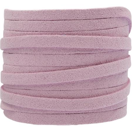 Faux Suede Veter (5 mm) Lilac (5 Meter)