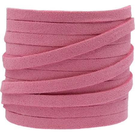 Faux Suede Veter (5 mm) Party Pink (5 Meter)