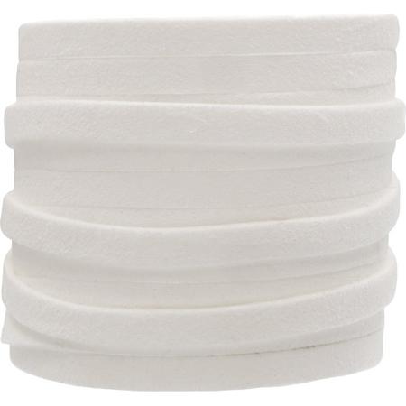 Faux Suede Veter (5 mm) White (5 Meter)