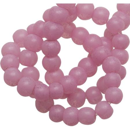 Glaskralen Stonewash (4 mm) Light Pink (110 Stuks)