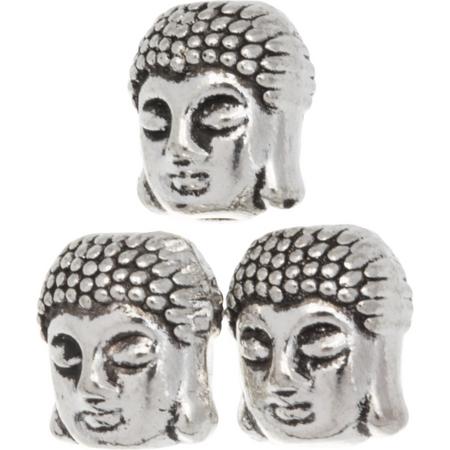 Metalen Kralen Buddha (10 x 8 mm) Antiek Zilver (25 Stuks)