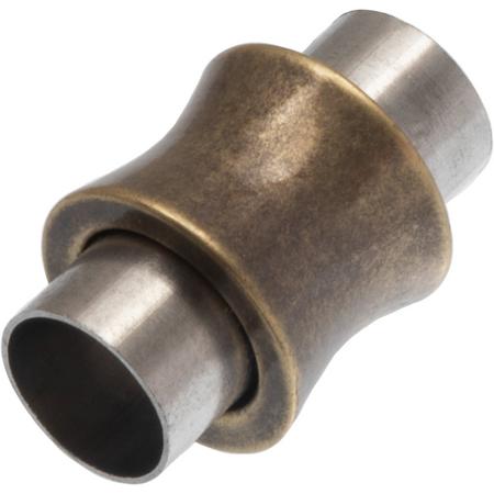 Stainless Steel Magneetslot (Binnenmaat 6 mm) Antiek Brons (1 Stuk)