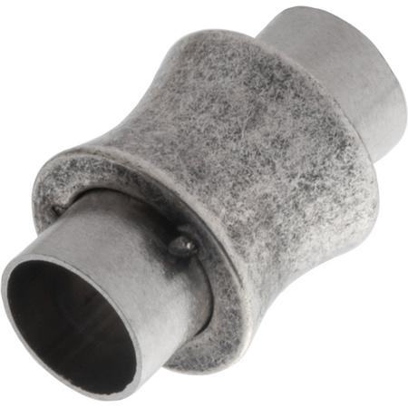 Stainless Steel Magneetslot (Binnenmaat 6 mm) Antiek Zilver (1 Stuk)