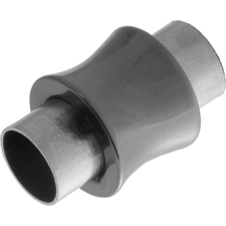 Stainless Steel Magneetslot (Binnenmaat 6 mm) Gunmetal (1 Stuk)