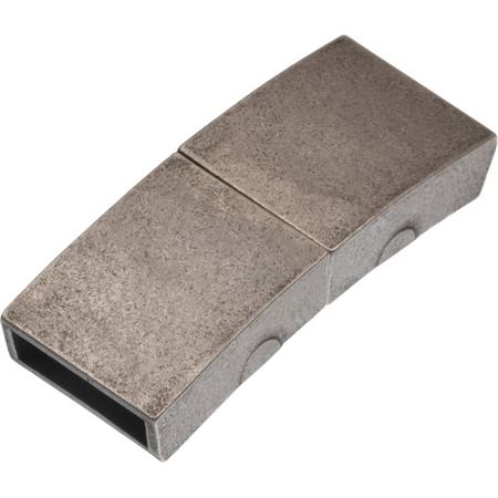 Stainless Steel Magneetslot Mat (Binnenmaat 10 x 3 mm) Antiek Zilver (1 Stuk)