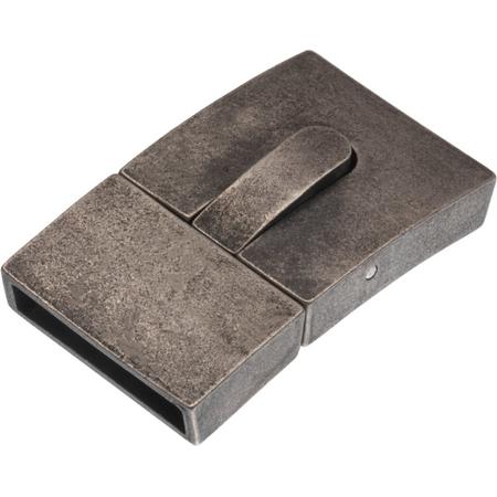 Stainless Steel Magneetslot Mat (Binnenmaat 15 x 3 mm) Antiek Zilver (1 Stuk)