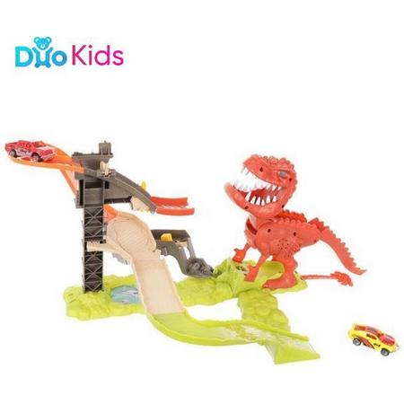 Duo Kids - Dinosaurus Lanceerbaan Racebaan - Stuntbaan met 2 Autos - Elektrisch Jongens Speelgoed