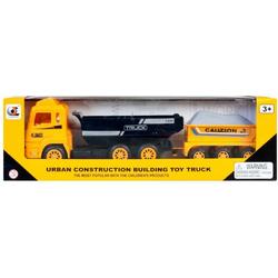 Duo Toys - Vrachtwagen auto voertuig speelgoed jongens - Bouw - Geel Trekhaak 35 x 10 x 9 cm
