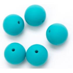 Durable Siliconen Kraal 15mm Turquoise (325) 5 stuks