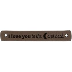Leren Label I love you to the moon and back 7 x 1 cm -   - 2 stuks