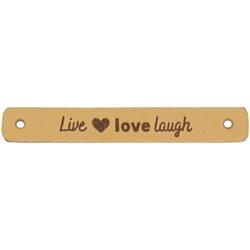 Leren Label Live Love Laugh 7 x 1 cm -   - 2 stuks