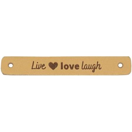 Leren Label Live Love Laugh 7 x 1 cm - Durable - 2 stuks