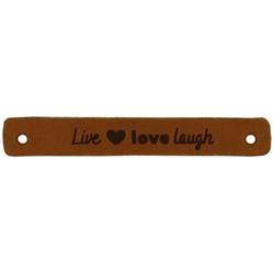 Leren Label Live Love Laugh 7 x 1 cm -   - 2 stuks
