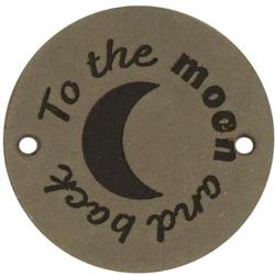 Leren Label To the Moon and Back rond 3,5cm -   - 2 stuks