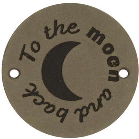Leren Label To the Moon and Back rond 3,5cm - Durable - 2 stuks