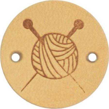Leren Label breien rond 2cm - Durable - 2 stuks