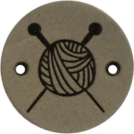 Leren Label breien rond 2cm - Durable - 2 stuks