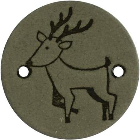 Leren Label hert rond 2cm - Durable - 2 stuks