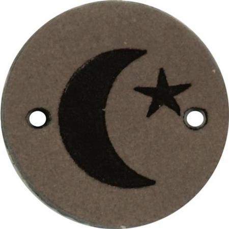 Leren Label maan rond 2cm - Durable - 2 stuks