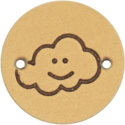 Leren Label wolk rond 2cm - durable - 2 stuks