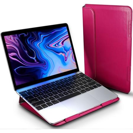 Dux Ducis - Sleeve hoes met standfunctie - MacBook 13 inch - Roze